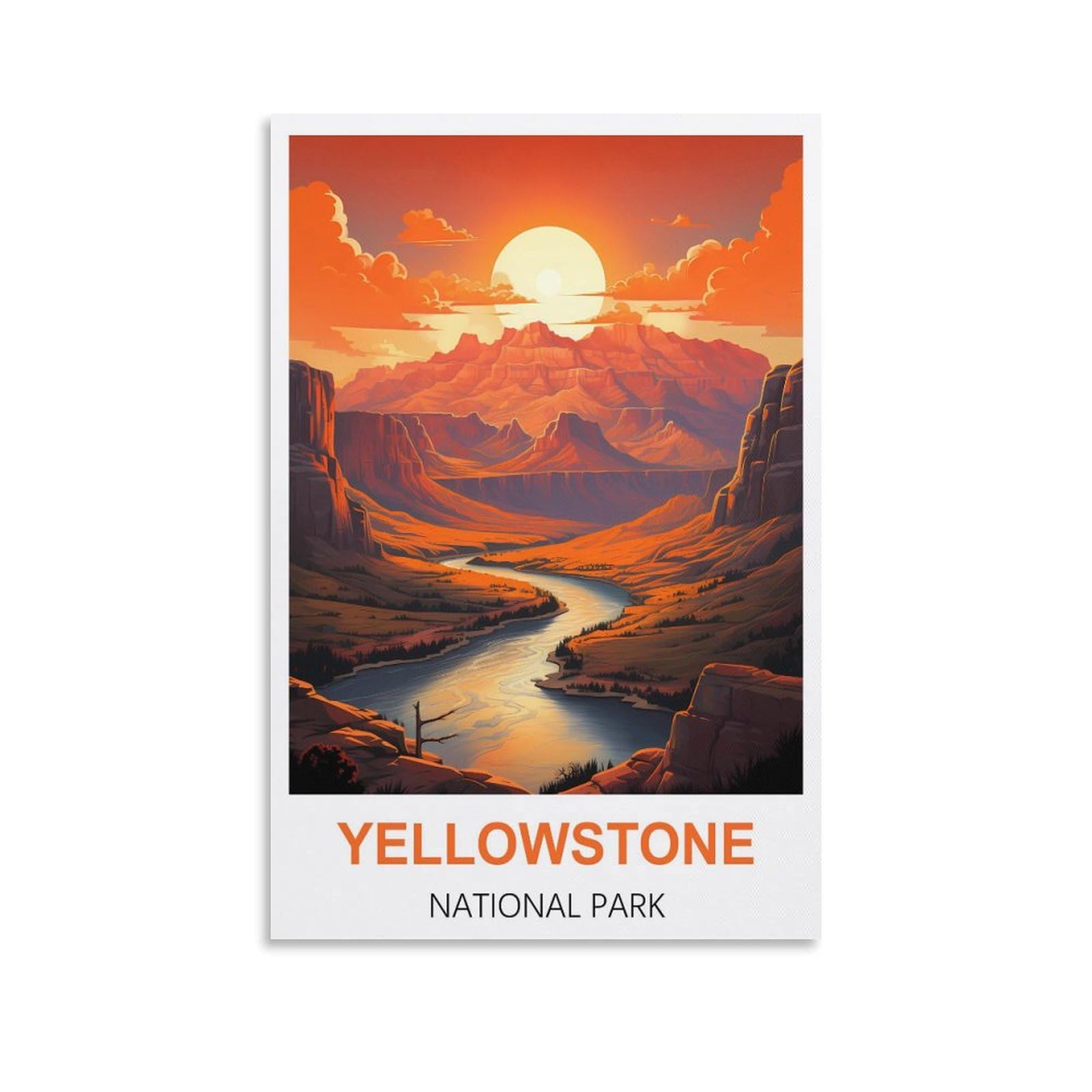 Vintage Metal Tin Sign Yellowstone National Park,Travel Tin Signs Metal Poster Wall Decor Office Cafe Bathroom Badroom 15x30cm