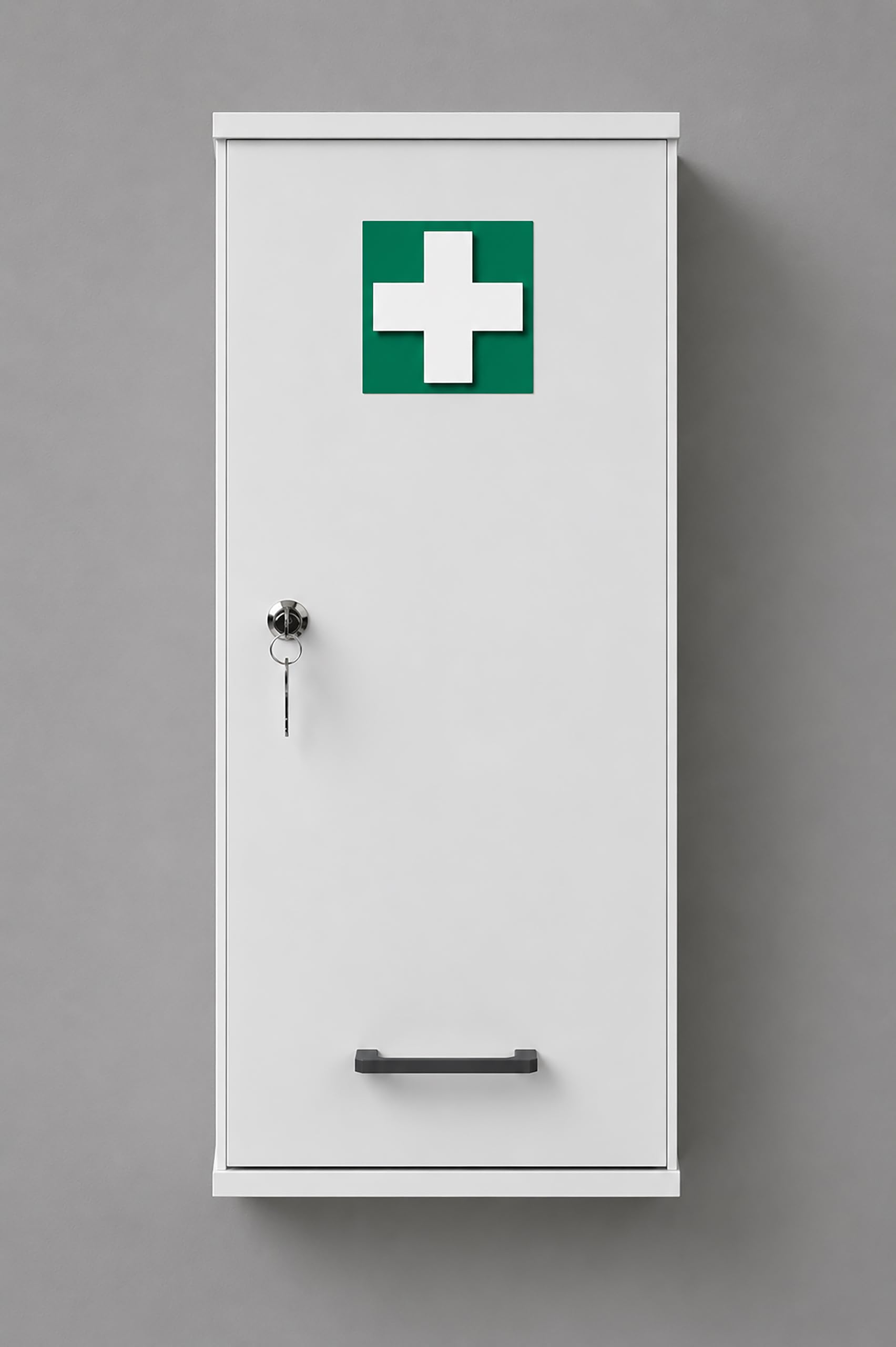 Schildmeyer Armadietto per medicinali Galeno bianco opaco, 1 anta | Selezione di 3 diversi adesivi da applicare sulla parte anteriore della porta