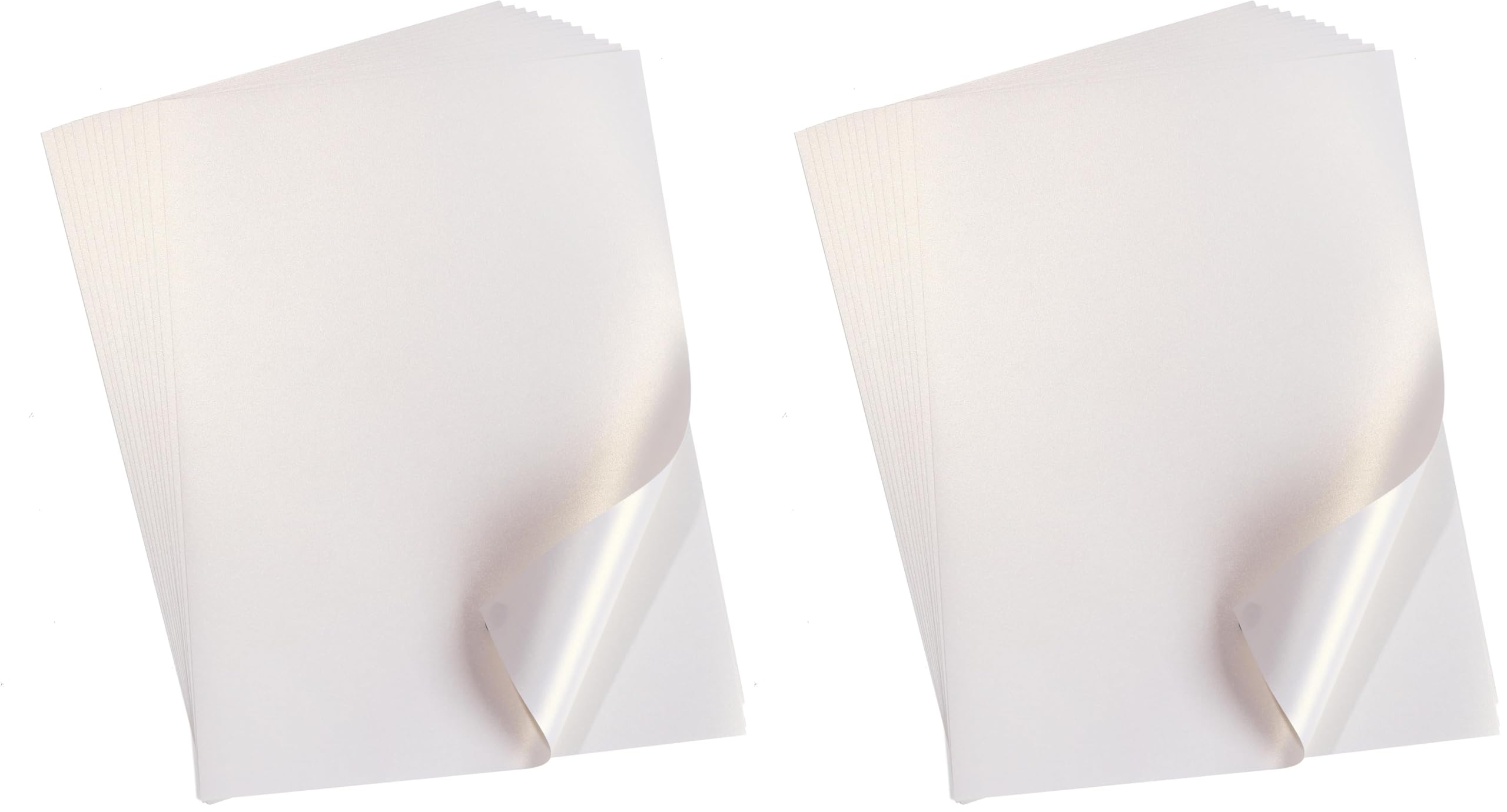 50 Blatt DIN A4 Perglanz-Papier Elfenbein Weiss-Metallic, Bastelpapier mit Perlmutt-Schimmer, 120 g/m² (Packung mit 2)