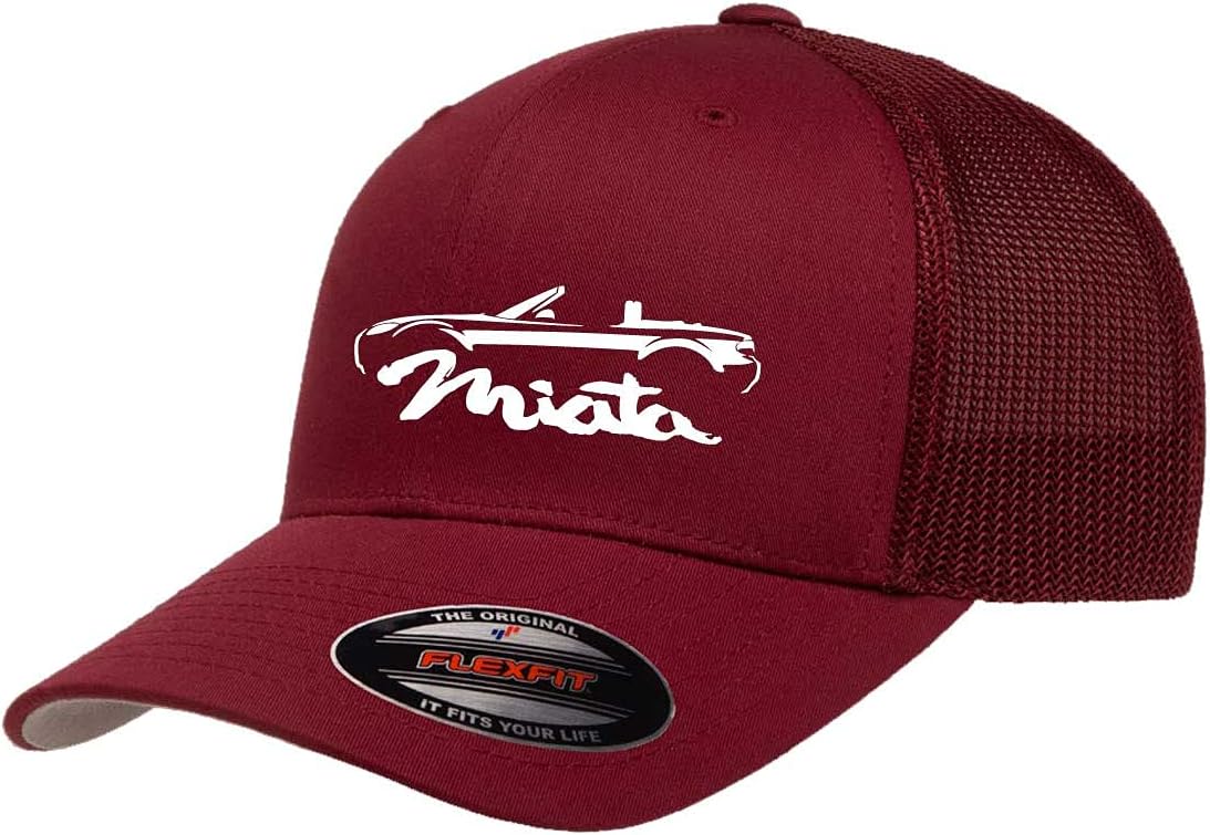 2005-08 Miata Sports Car Classic Outline Design Trucker Mesh Fitted Cap