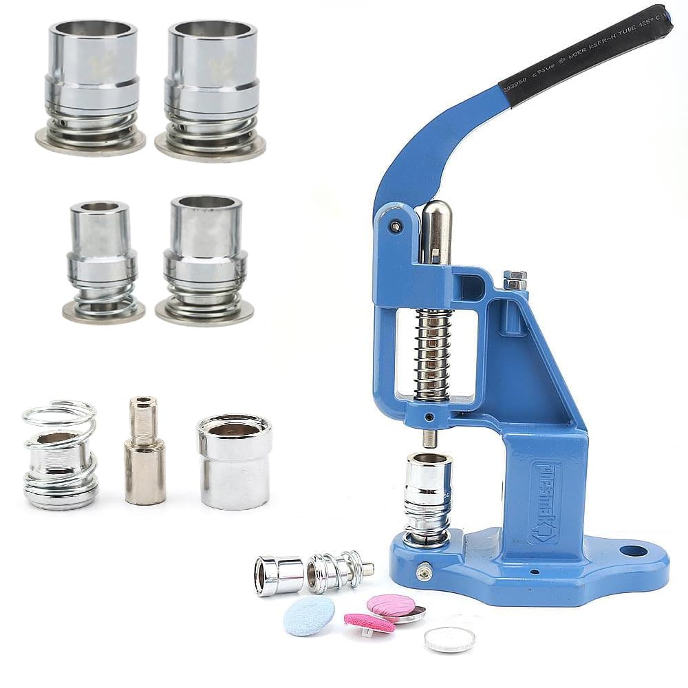 Kit de máquina de Prensa de Botones Cubierta de Tela Hecha a Mano con moldes de 4 tamaños (0.6 Pulgadas, 0.7 Pulgadas, 0.8 Pulgadas, 1 Pulgada)