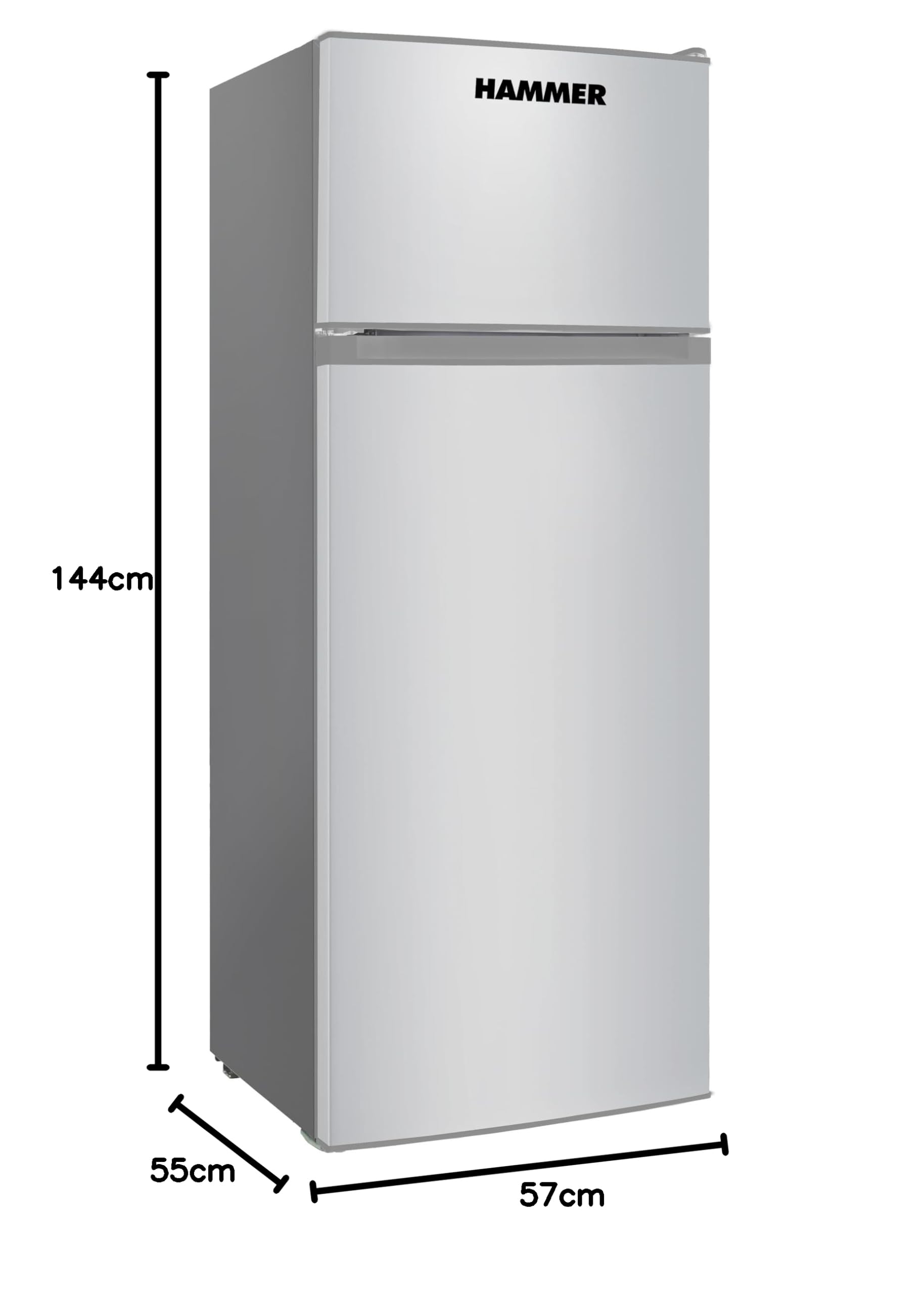hammer Frigorifero HAMBCD-212S, 2 Porte, 206 Litri, Classe E, Argento