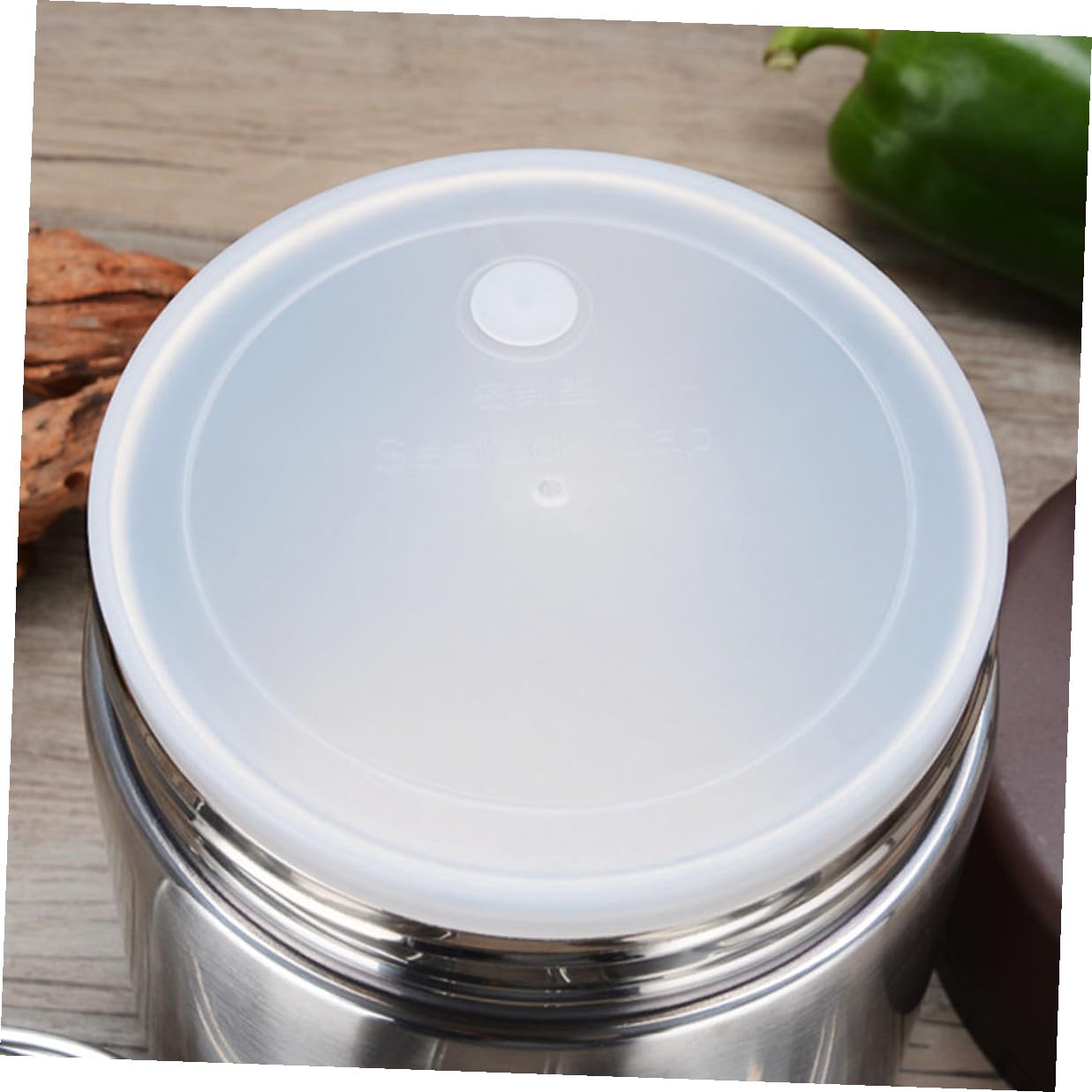 INOOMP Fiambrera de Acero Inoxidable de 1, 8 L, Doble Capa, Café