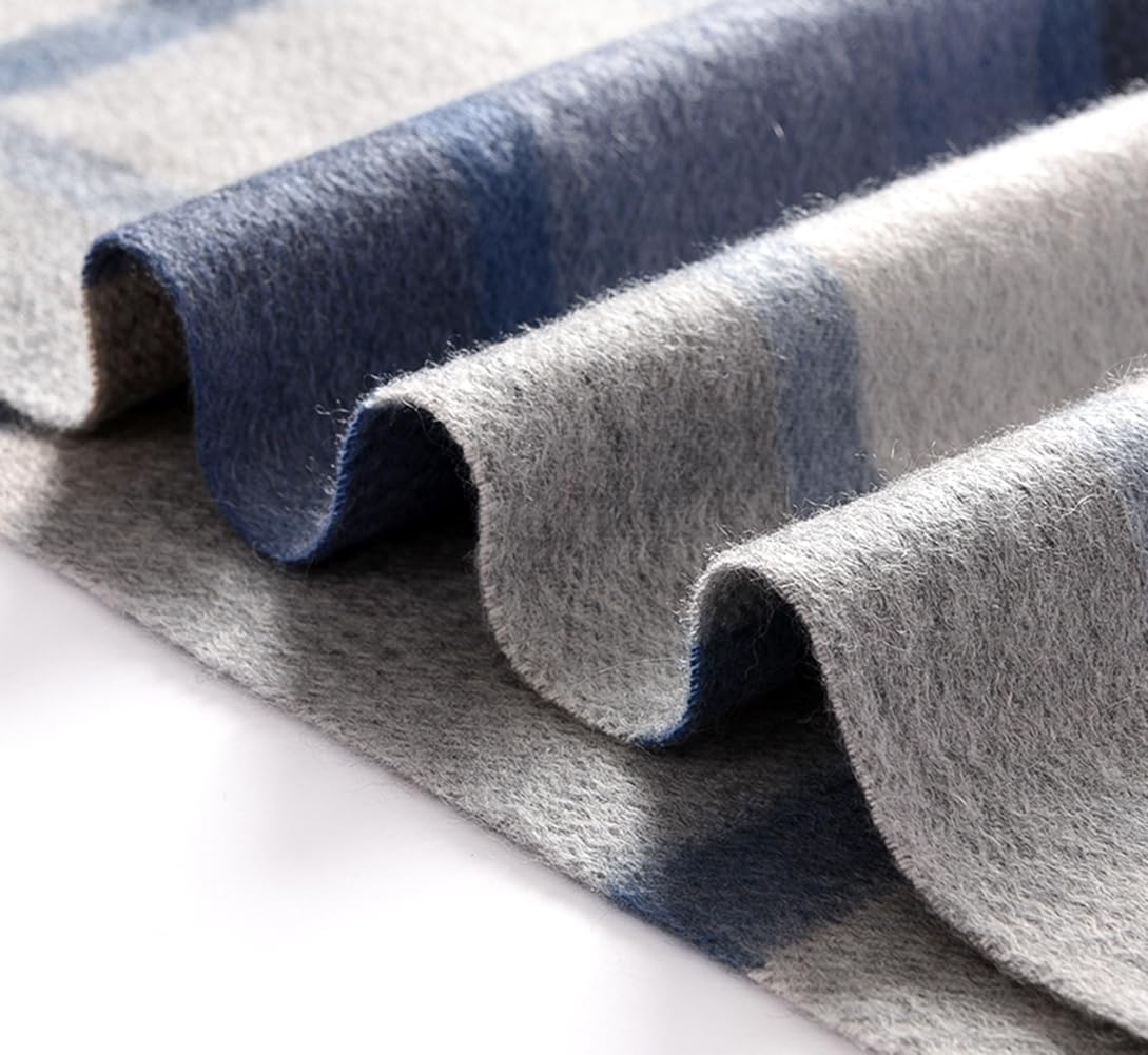 Cashmere Wool Scarf Soft Warm Thick Plaid Winter Scarf Unisex for Women and Men with Gift Box - Image 2