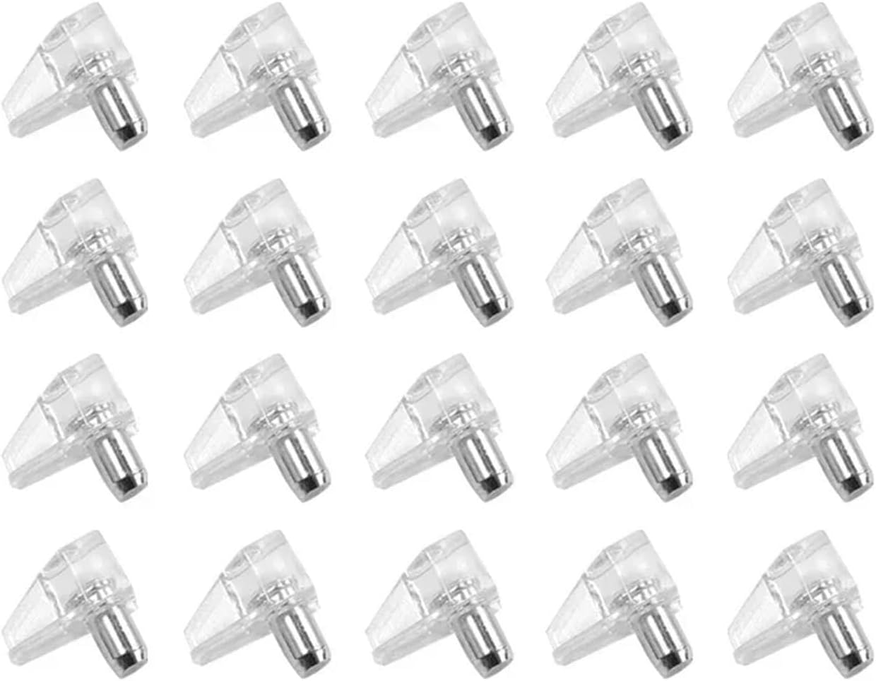 Cabinet Shelf Pegs, 10/50Pcs Shelf Support Pegs Plastic Laminate Studs Cabinet Wardrobe Holder Pins Glass Plate Furniture Peg(Transparent- 20PCS)