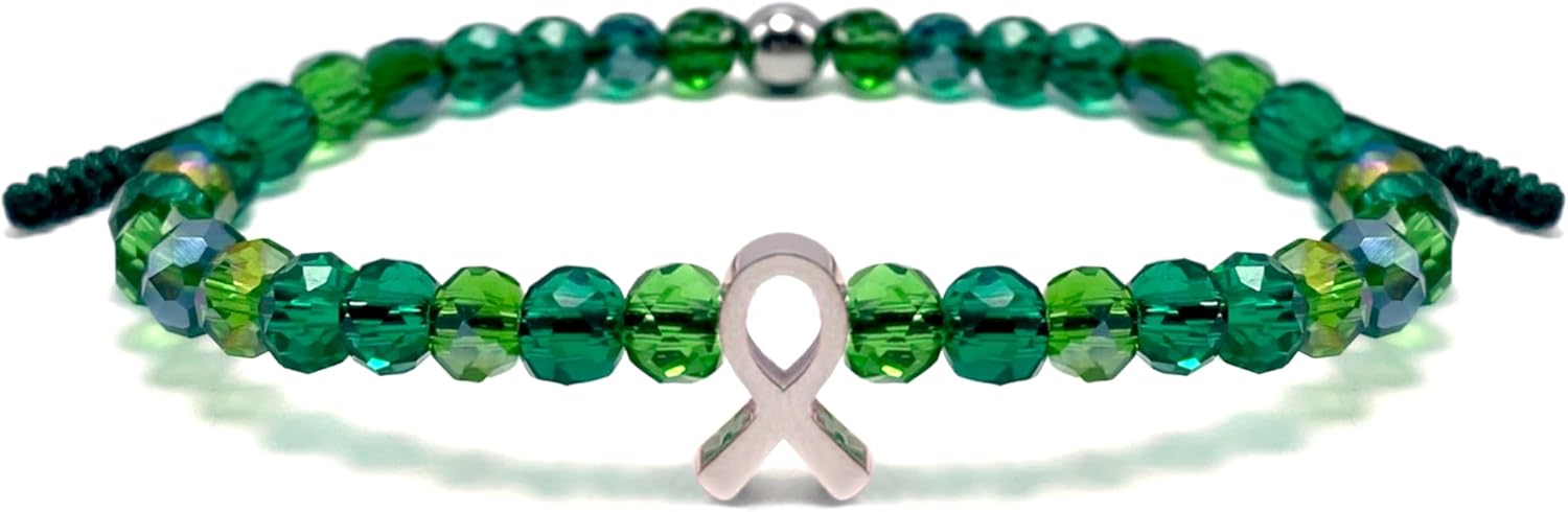 LAMIBEE Bracelet For A Cause, Crystal Bead Bracelet, Awareness Ribbon Bangle Bracelets, Wristbands for Awareness, Protection Surfer String Bracelet for Men, Women - Image 2