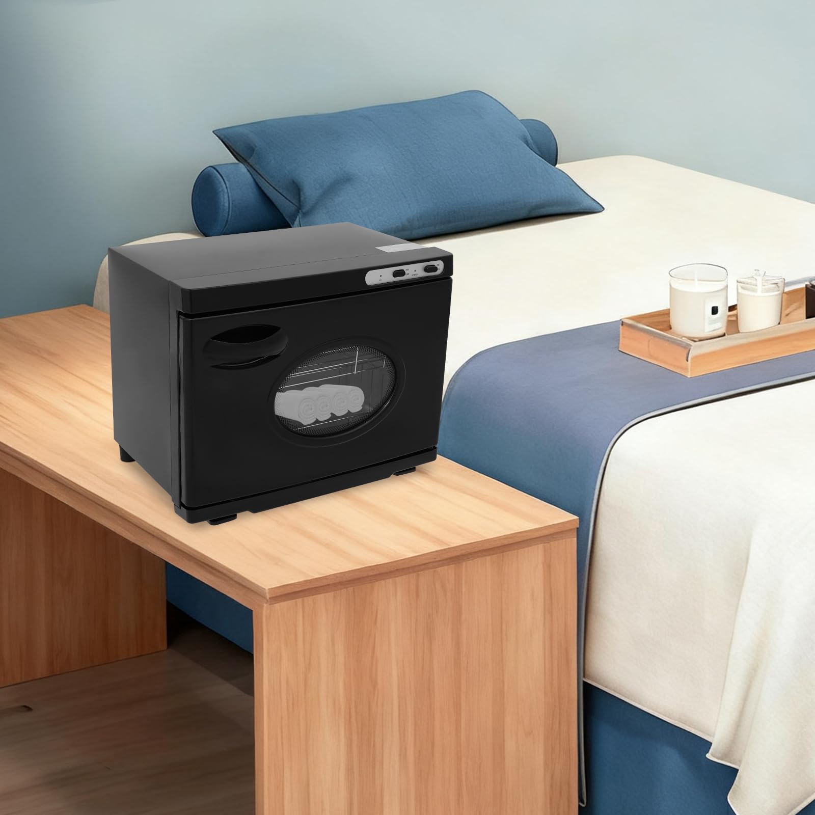 23L Handtuchwärmer mit UV-Lampe, 3-in-1 Handtuchheizschrank (Schwarz) | Heizen, Warmhalten & UV-Reinigung, 50-60 Handtücher, 70–80 °C, Überhitzungsschutz, Handtuchschrank für Schönheit, Salon, Spa