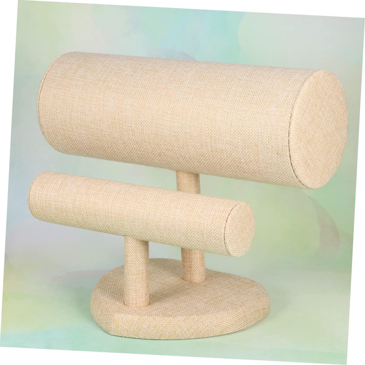 Headband Display Rack and Jewelry Organizer Elegant Pvc Bracelet and Bangle Holder for Home Store Use Keeps Accessories Tidy Beige Design