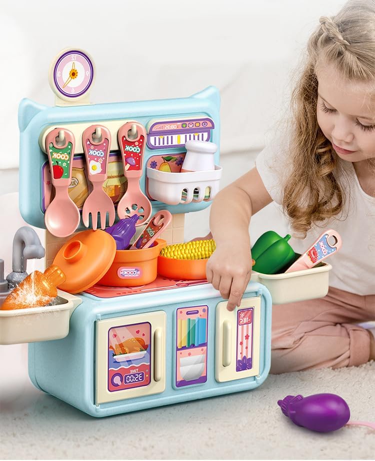 Miniatura 7 de Juego de cocina de plástico de 13 piezas para cocinar, juego para niños pequeños, juego de cocina para niños, juego de cocina para niños