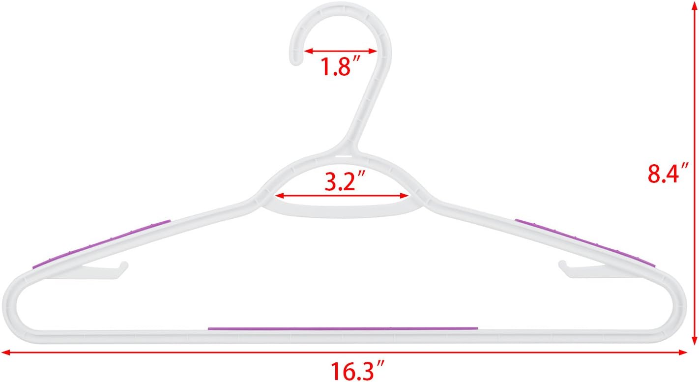 30 Pack Bendable Plastic Hangers Light-Weight Non-Slip Clothes/Suit Hangers (Purple)