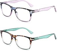 Vista 11 de Paquete de 1/2/4/5 lentes de lectura para computadora, bloqueo de luz azul, bisagra de resorte para mujeres y hombres