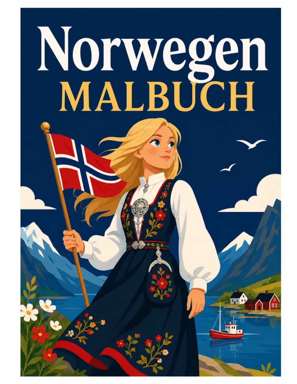 Norwegen Malbuch: Beeindruckende Fjorde, nordische Landschaften und wunderschöne Motive aus Norwegen zum Ausmalen