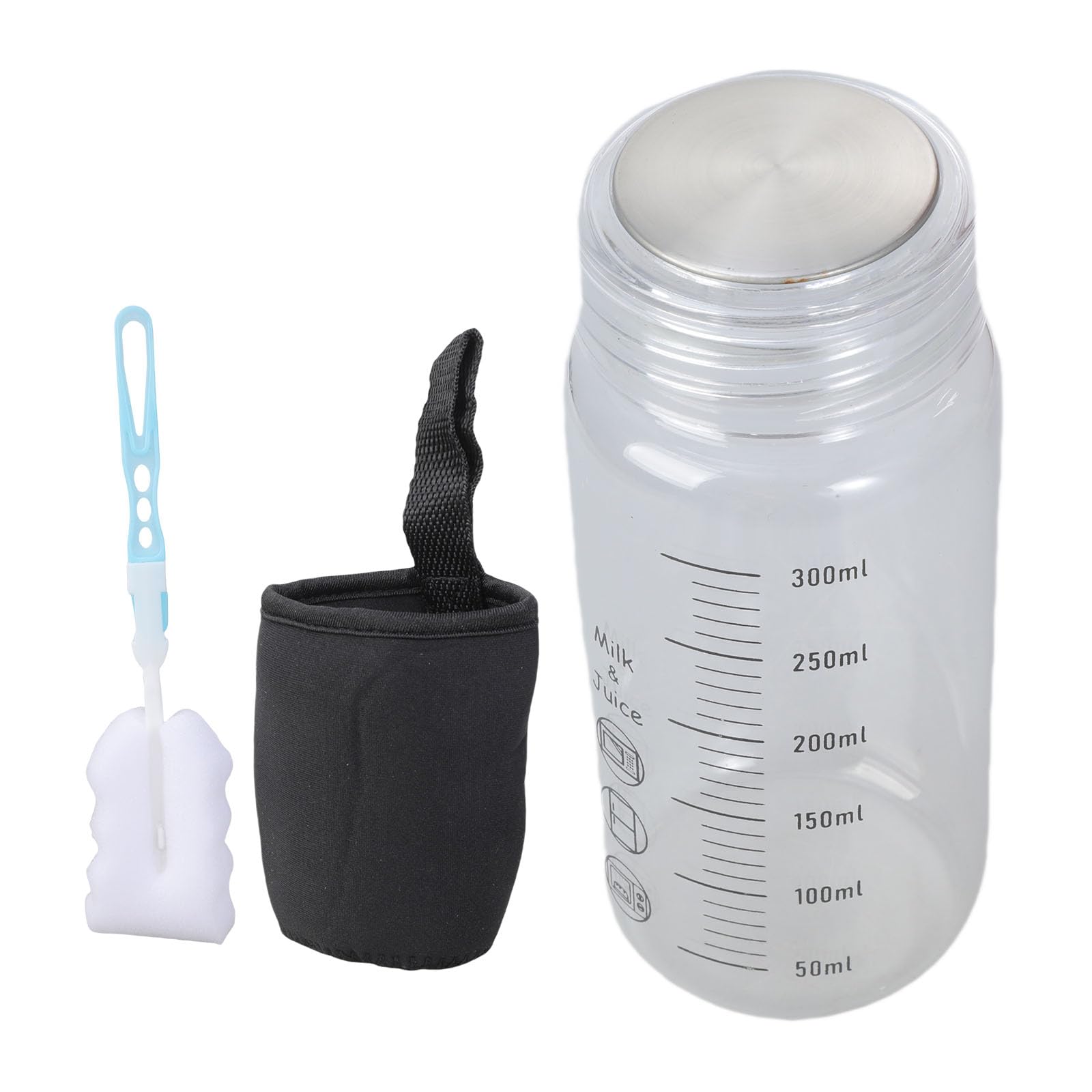 Clear Heatproof Glass Water Container 300ml Graduated Measurement Cup For Coffee Beverage Drinkware With Cup Sleeve Clear Glass Bottle For Gym