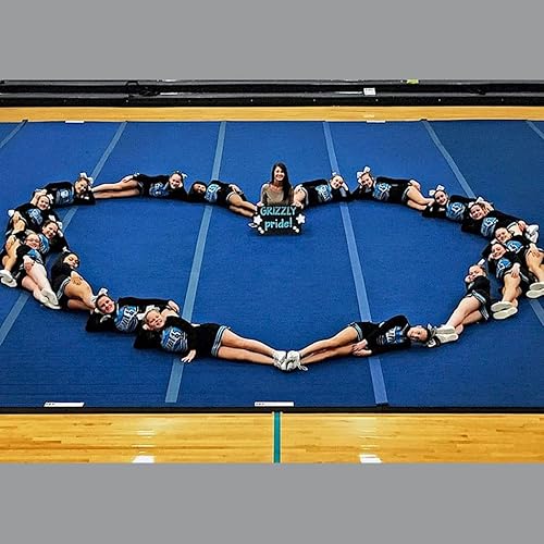 Miniatura 4 de Indoor Gymnastics Tracks Exercise Mat Roll Out Cheerleading Fitness Mats with a Grippy Gym Carpet Top Sturdy Foam Wrestling Mats for MMA, Gymnastics