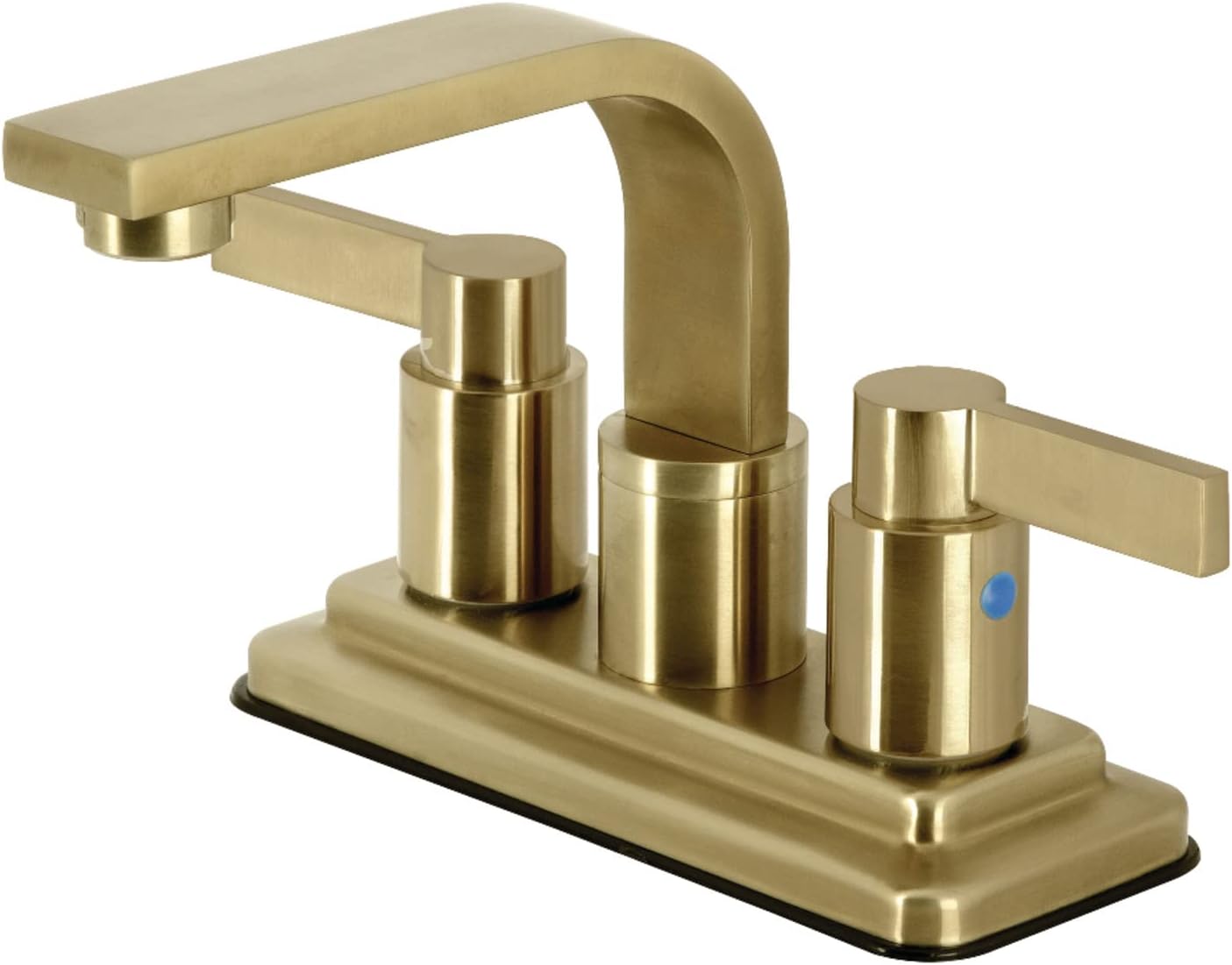Double-Handle 3-Hole Deck Mount 4-Inch Centerset Bathroom Faucet with Push-Up Pop-Up