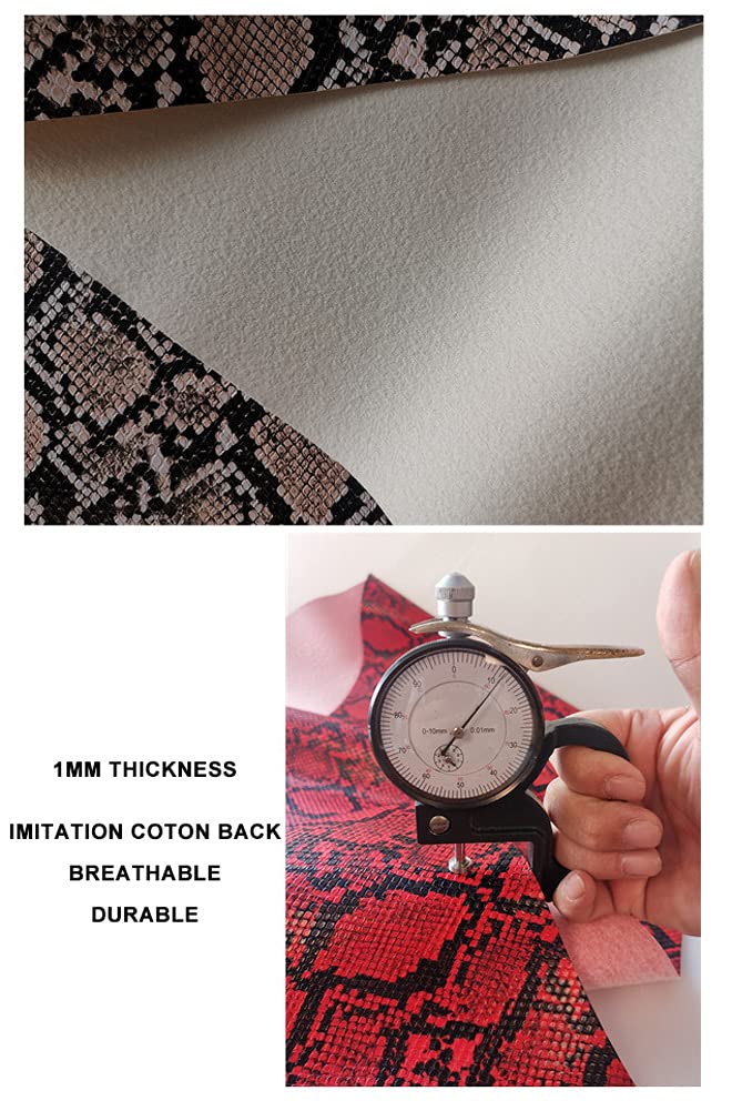 NAKAN 135x100cm Snake Pattern Faux Leather Fabric 1mm Thickness Vinyl Upholstery Fabric for Sewing DIY Crafts Decorations - Image 4