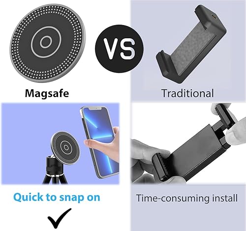 Miniatura 2 de Adaptador magnético de montaje de trípode para teléfono con rosca de 14, compatible con Magsafe, soporte de teléfono trípode 14-20 para iPhone