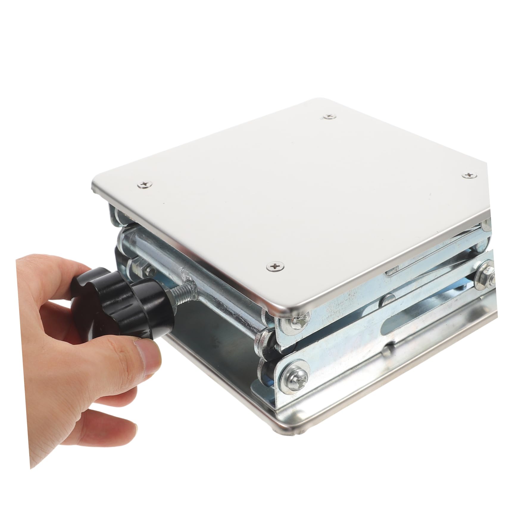 Zerodeko laboratorio stand di supporto jack del laboratorio scientifico per sollevare regolabile piattaforma di sollevamento sollevatore a forbice Acciaio inossidabile Silver