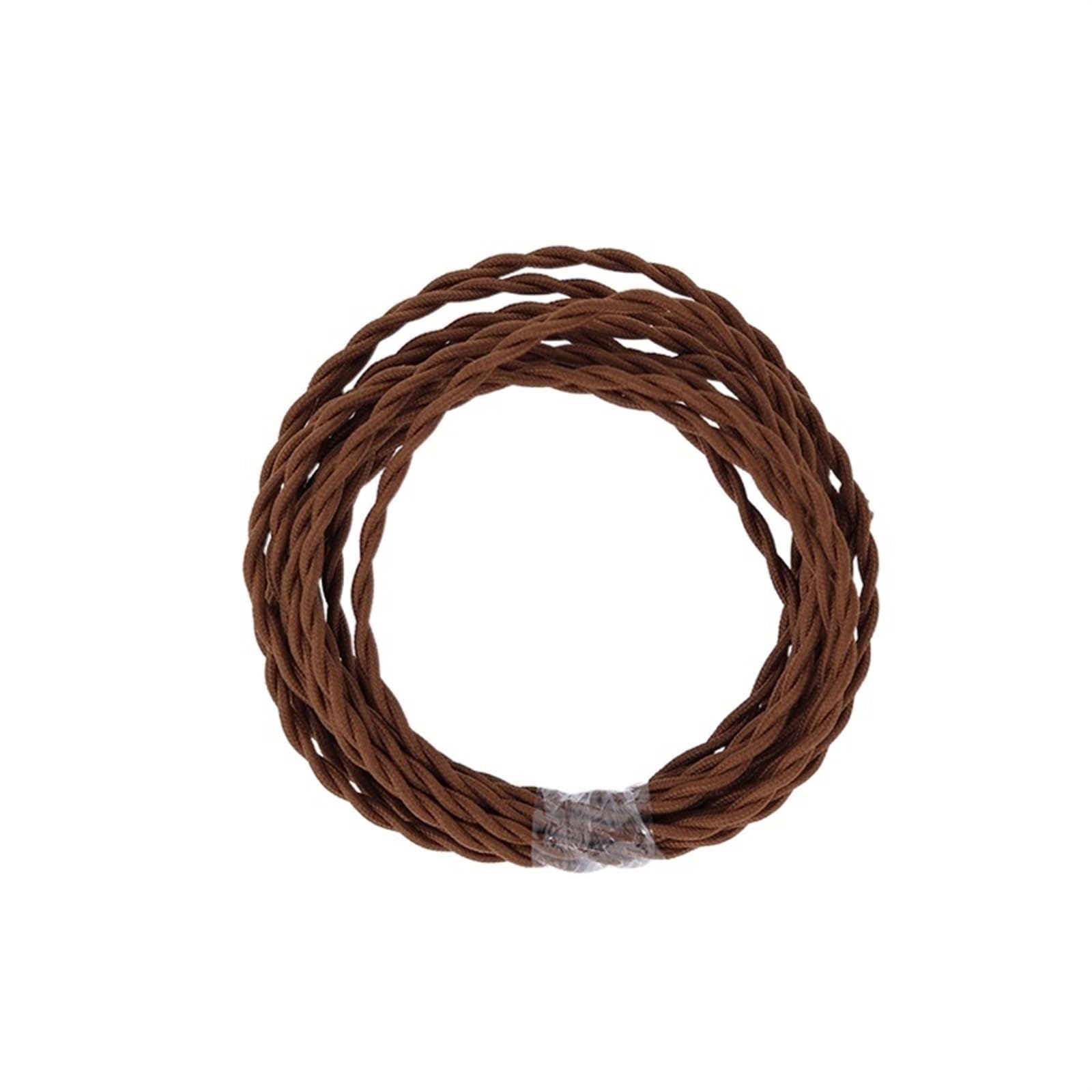 Alambre Recubierto de Tela， Cable Trenzado for lámpara eléctrica Vintage de 2 núcleos x 0,75 mm²(Auburn,20meter)