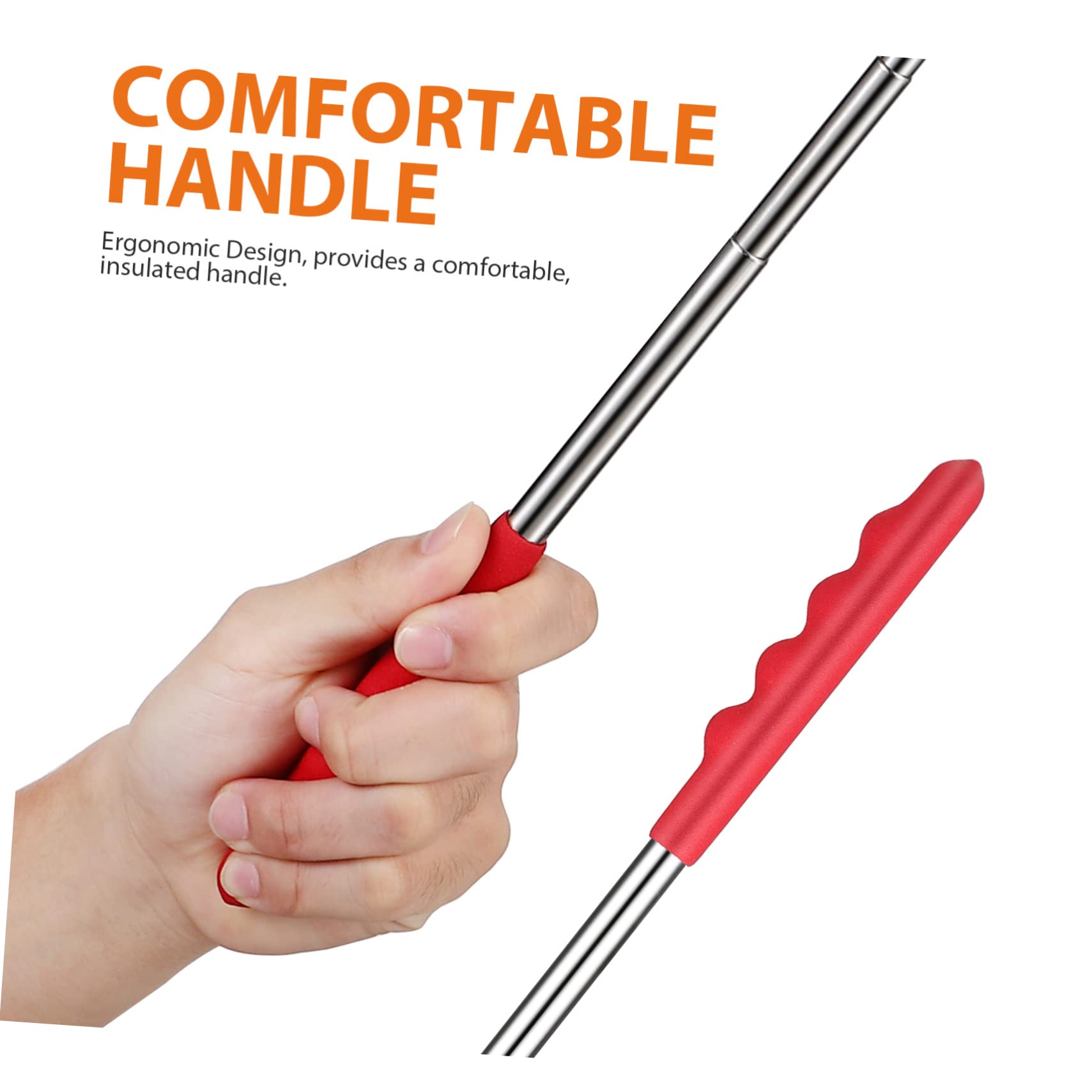 Milisten 12pcs Stainless Steel Telescoping Bbq Forks Barbecue Roasting Forks Ergonomic Handle for Camping Picnics and Backyard Grilling