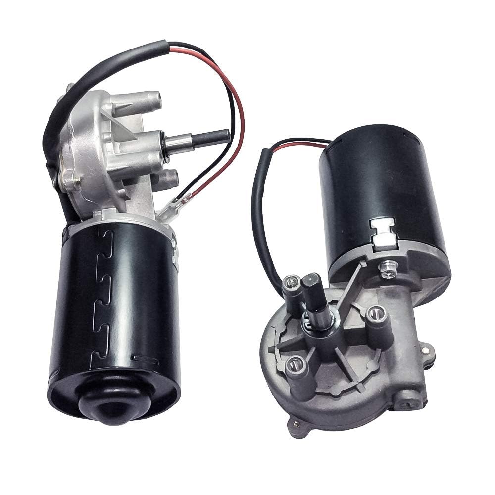 Motoriduttore DC 24V 50rpm Motoriduttore elettrico a vite senza fine con doppio albero piatto (scatola ingranaggi destra), a basso rumore, adatto per la sostituzione della porta del garage