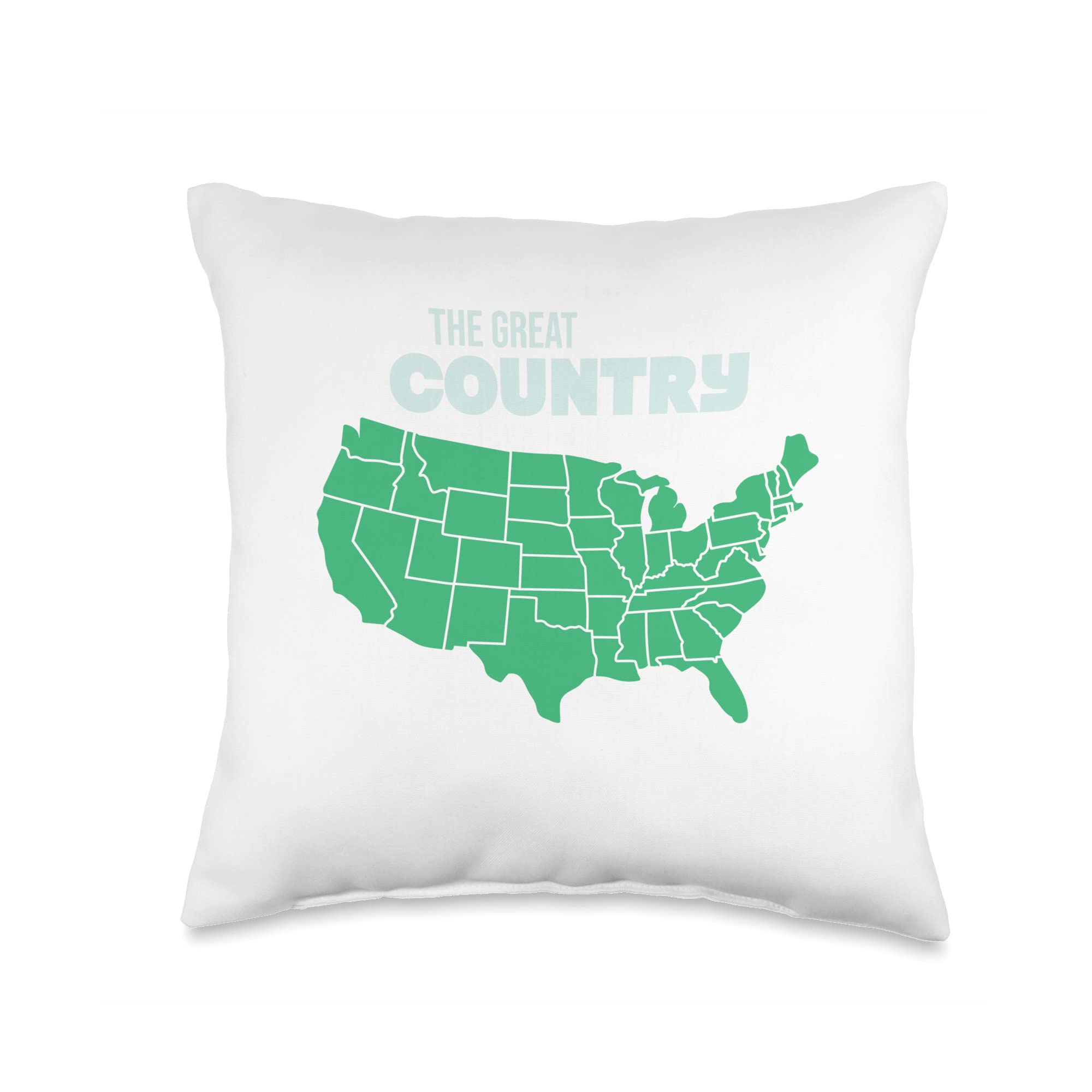 USA United States The Greata Country Throw Pillow, 16x16, Multicolor