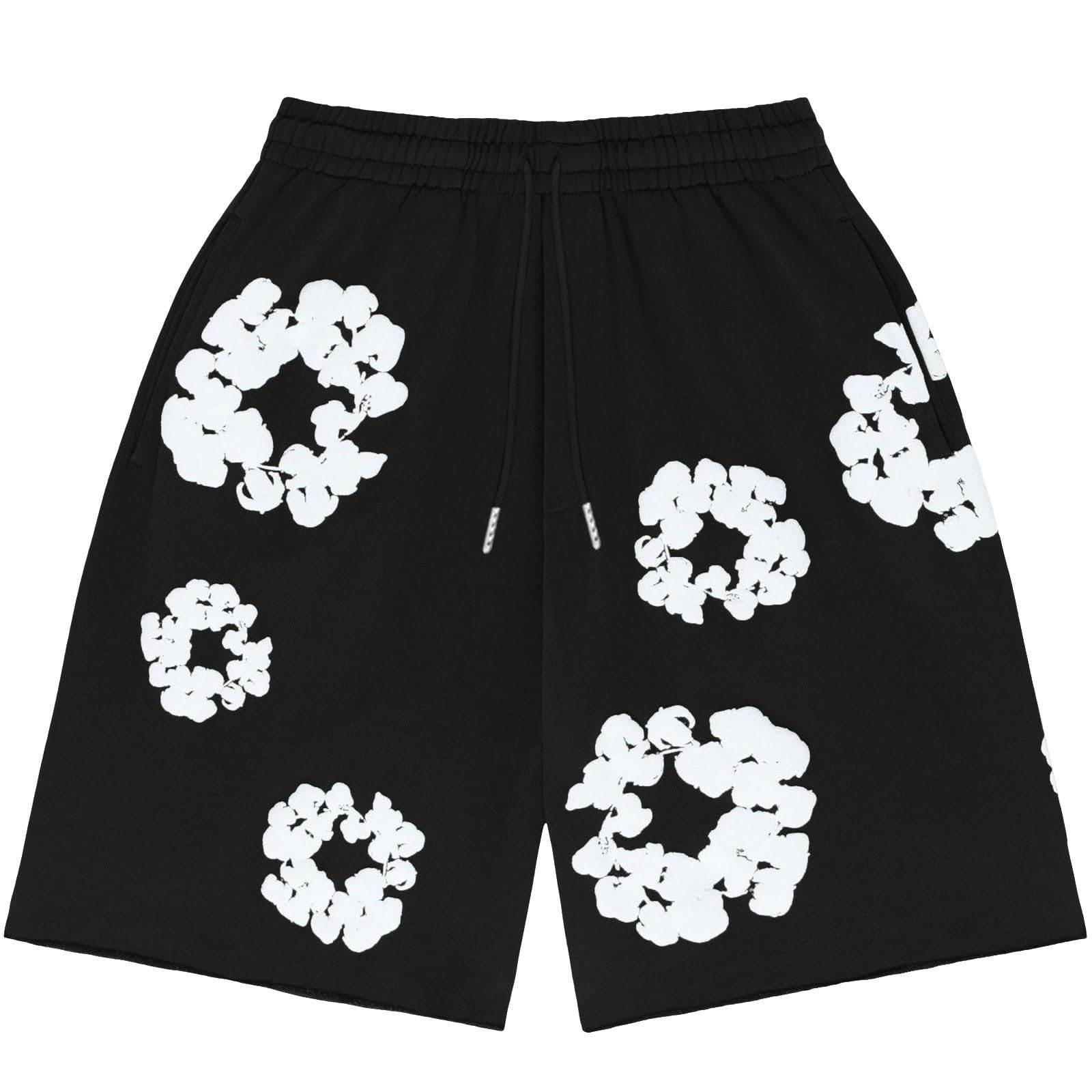 Short Homme d'Été, Léger Imprimé Fleuri avec Poches, Style Y2K Hip Hop Streetwear, Idéal pour Plage, Sport et Loisir