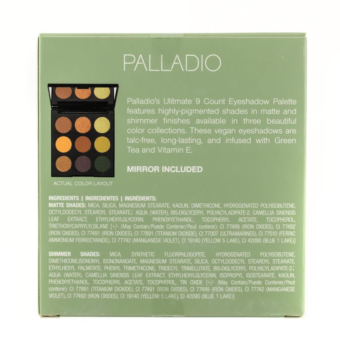 Palladio Ultimate 9-Count Eyeshadow Palette, Talc-Free Formula, High Pigmented Shades in A Mix of Matte & Shimmer Finishes, Blendable Long Lasting Colorful Professional-Grade Makeup (Natural Earth) - Image 7