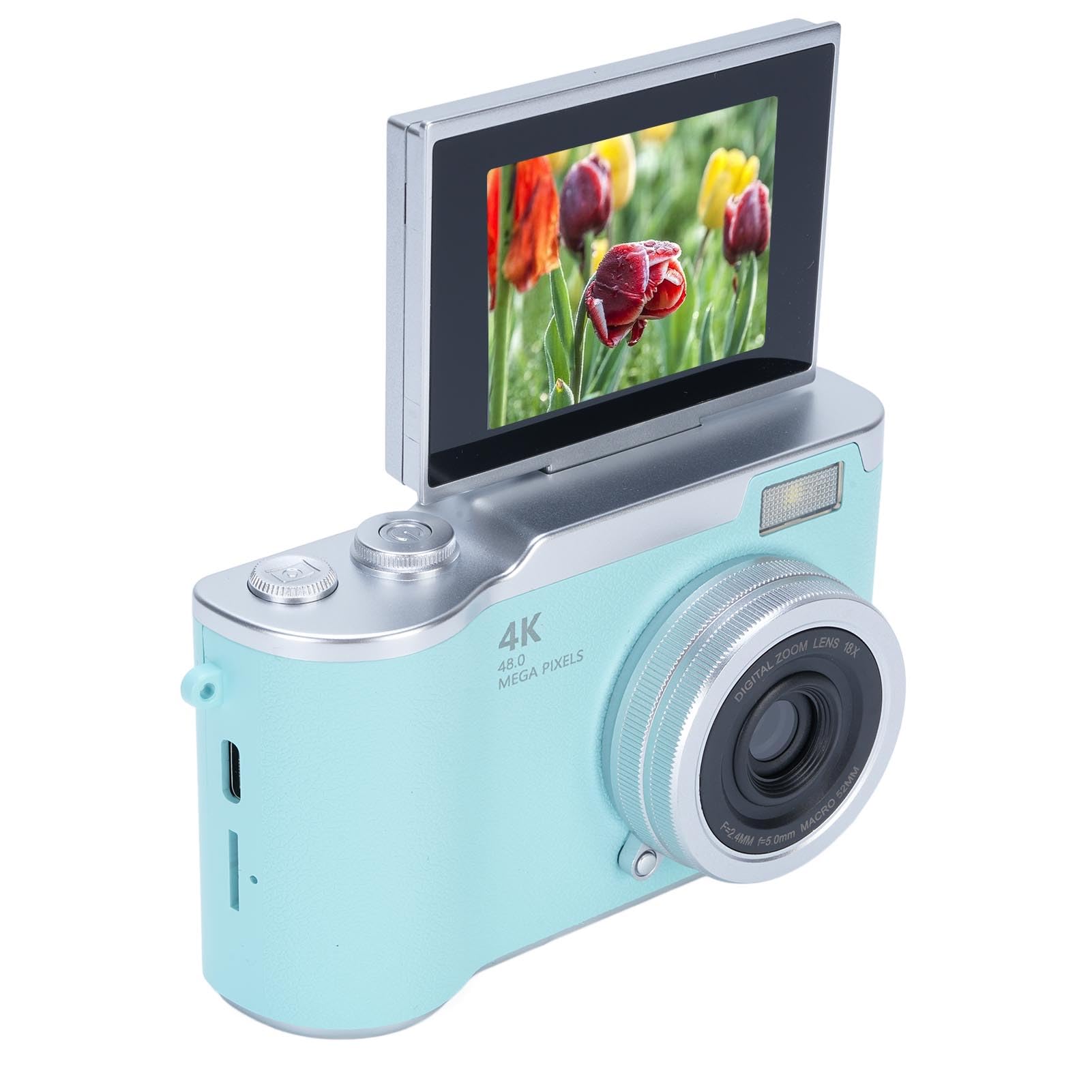48MP Digital Camera, 1080P Video Camera, 8X Zoom, 2.4 Inch HD Flip Screen, LED Fill Light, Long Battery Life, with Multiple Functions for Entertaining Photography (Green)-image-23