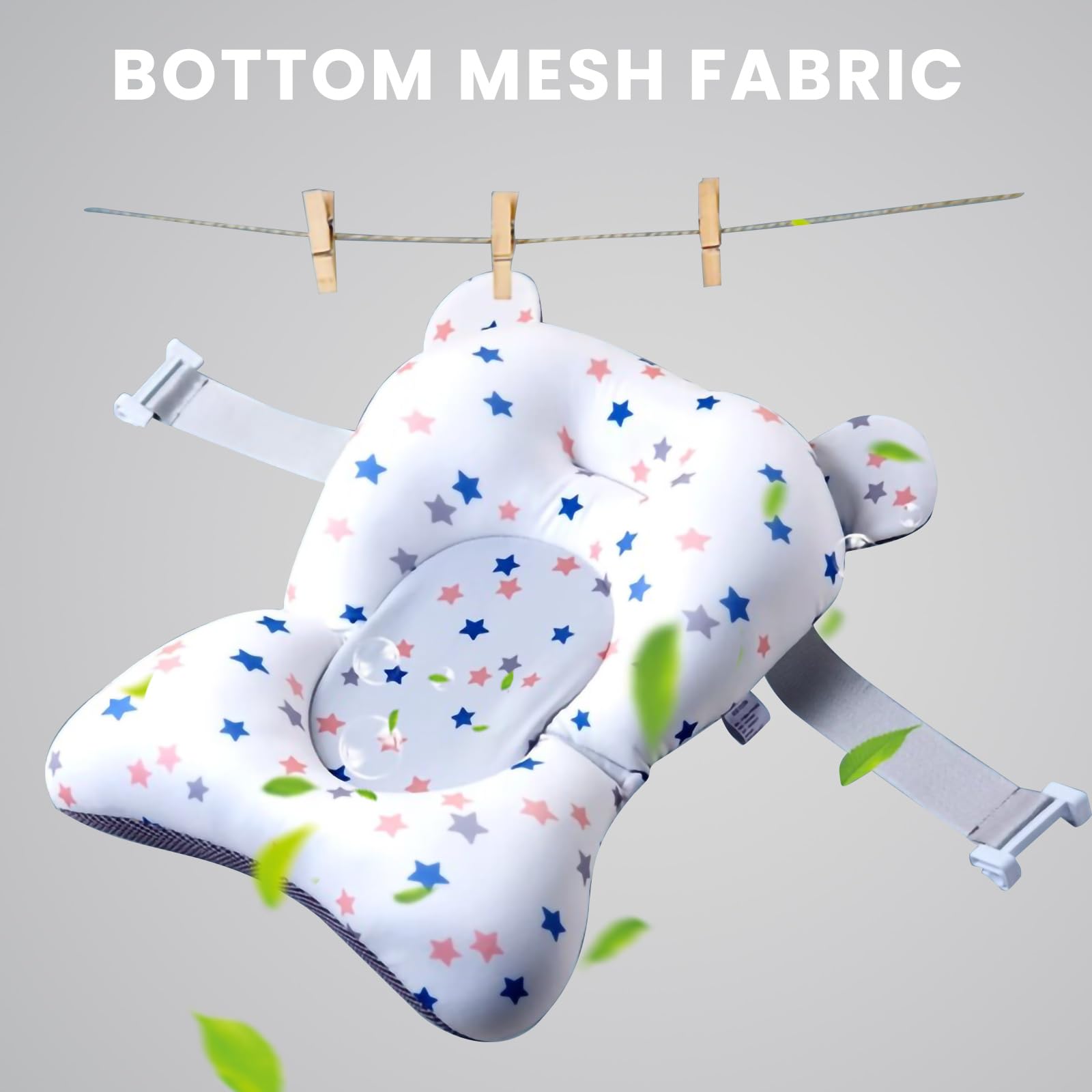 UBRAVOO Bañera plegable para bebé con cojín antideslizante – Bañera para bebés con asiento de bañera para bebé y termómetro de baño – desde el nacimiento hasta los 3 años – Regalos de nacimiento para