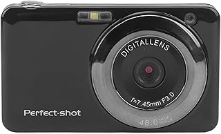 Câmera Digital Com Tela de 2,7 Polegadas, Câmera de Vlog de 48 MP, Zoom Digital de 8x para Crianças, Câmera Pequena Portátil, para Crianças, Adolescentes, Crianças, Meninos, Meninas, Idosos (Preto)