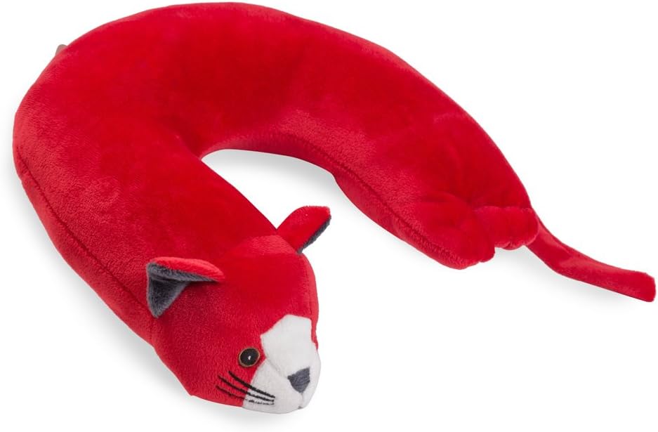 Critter Piller Kid's Neck Pillow, Red Cat