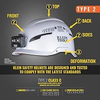 Vista 3 de Klein Tools Safety Helmet, Type-2 Safety Helmet, Vented, Class C