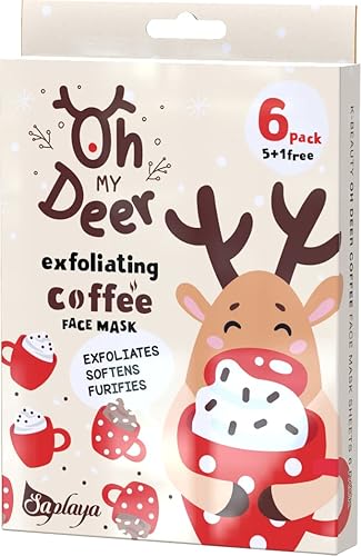 K-Beauty - Paquete múltiple de mascarillas faciales de belleza natural, cuidado equilibrado de la piel, hechas en Corea del Sur (Oh My Deer