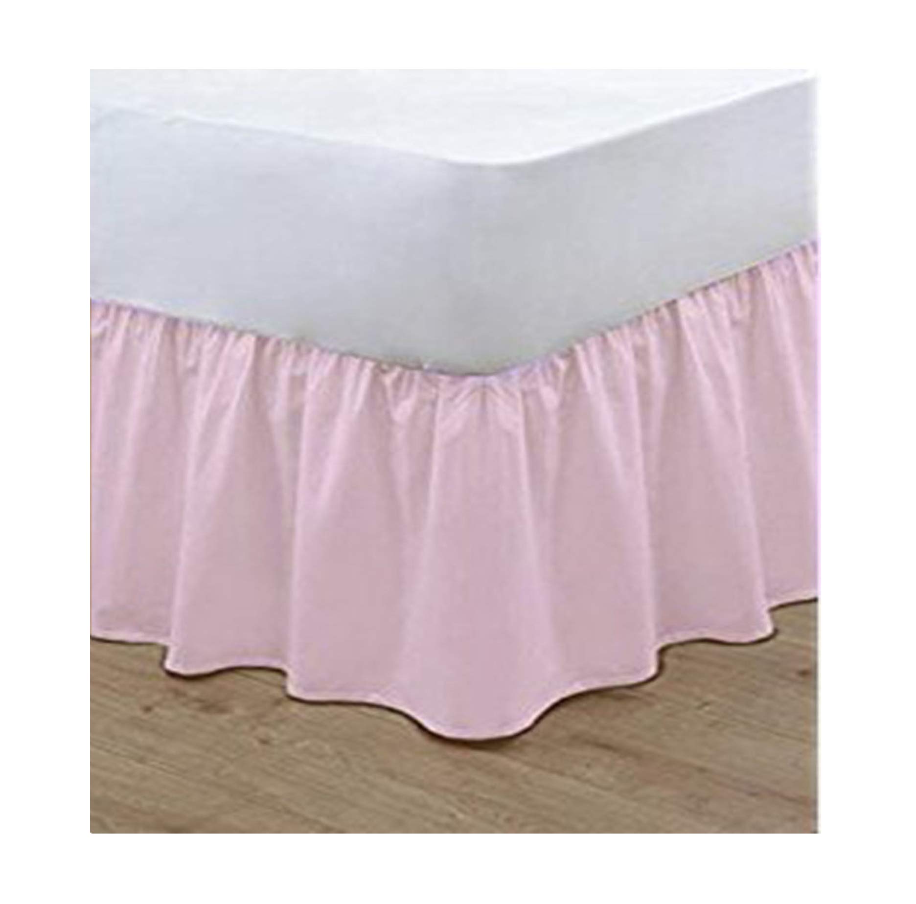 T&A Traders Pink T&A Traders® Polycotton Plain Dyed Under Mattress Platform Base Valance Sheet Double Size Frill Length16 (40Cm)