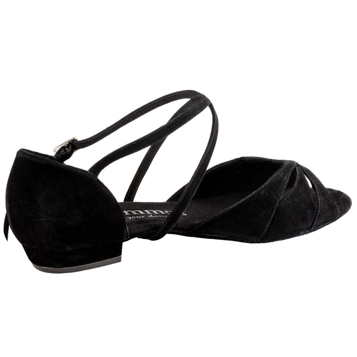 Rummos Damskie buty do tańca Lola – nubuk czarny – średni (normalny) – obcas blokowy 2 cm – Made in Portugalii