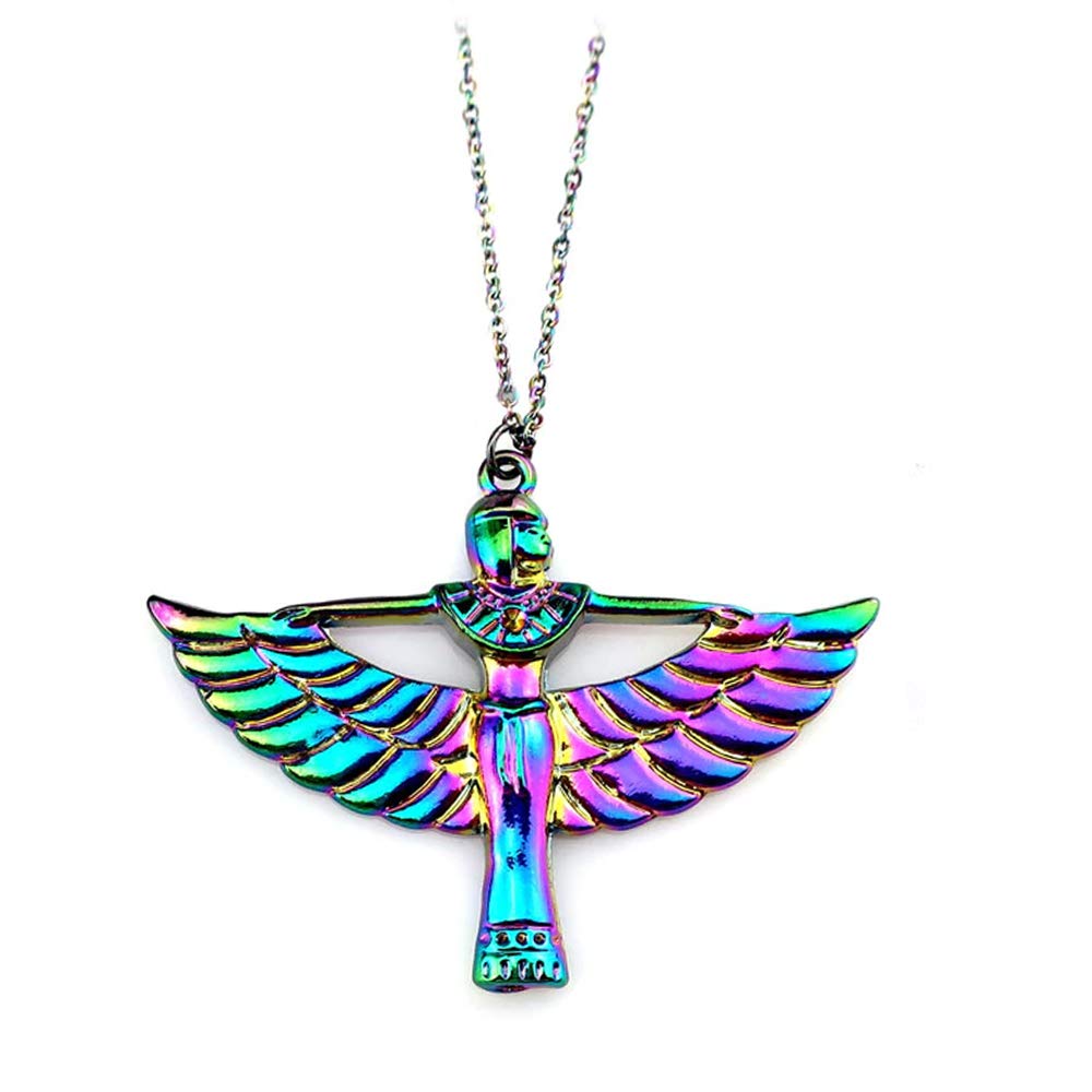 Egyptian Collection: Rainbow-Effect Winged Isis Necklace