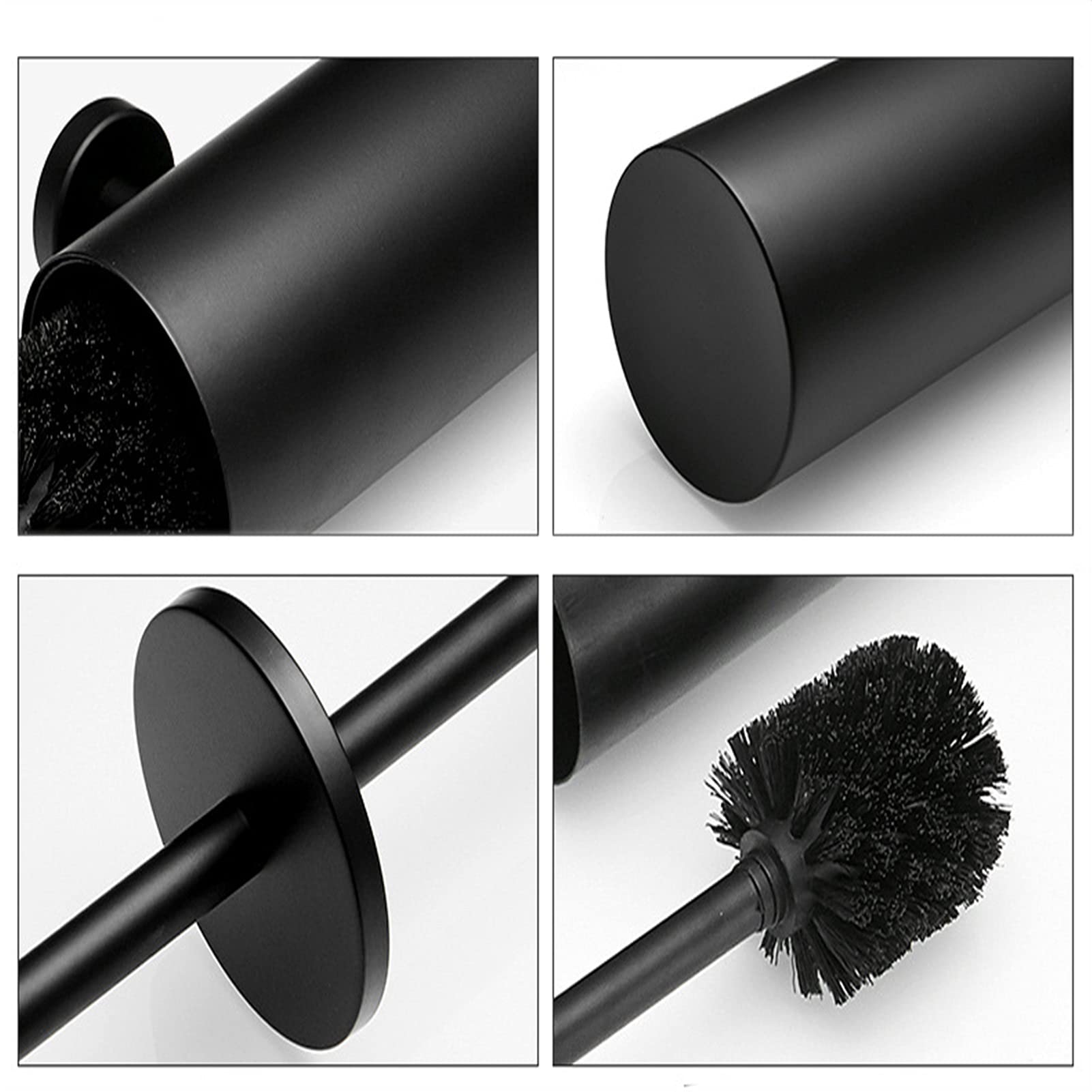 Juego de cepillos de baño para Pared con Estropajo Suave y Soporte, Material SUS304 Negro, Limpieza sin rayones, Ahorro de Espacio y Almacenamiento.