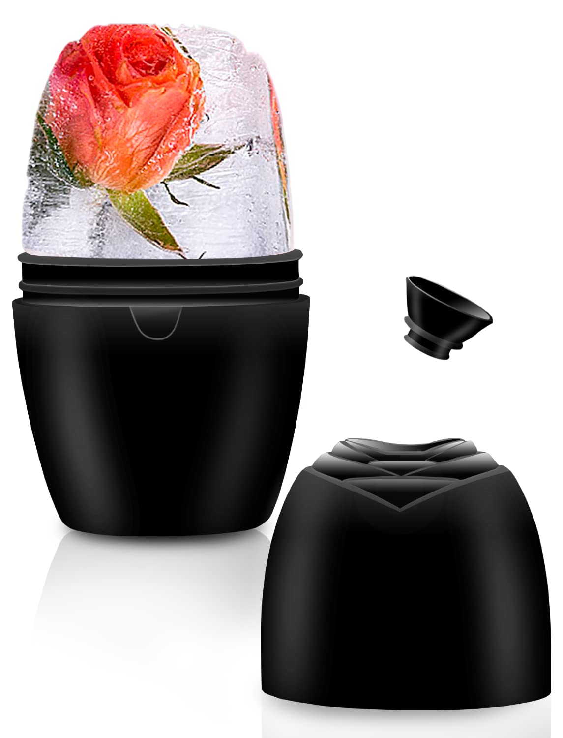 WETANG Ice Face Roller, Brighten Skin, Reusable Ice Mold for Face, Ice for Face to Tighten Skin, Silicone Ice Holder for Face, Icing Skincare Gift for Women (Black) WETANG Ice Face Roller, Brighten Skin, Reusable Ice Mold for Face, Ice for Face to Tighten Skin, Silicone Ice Holder for Face, Icing Skincare Gift for Women (Black)