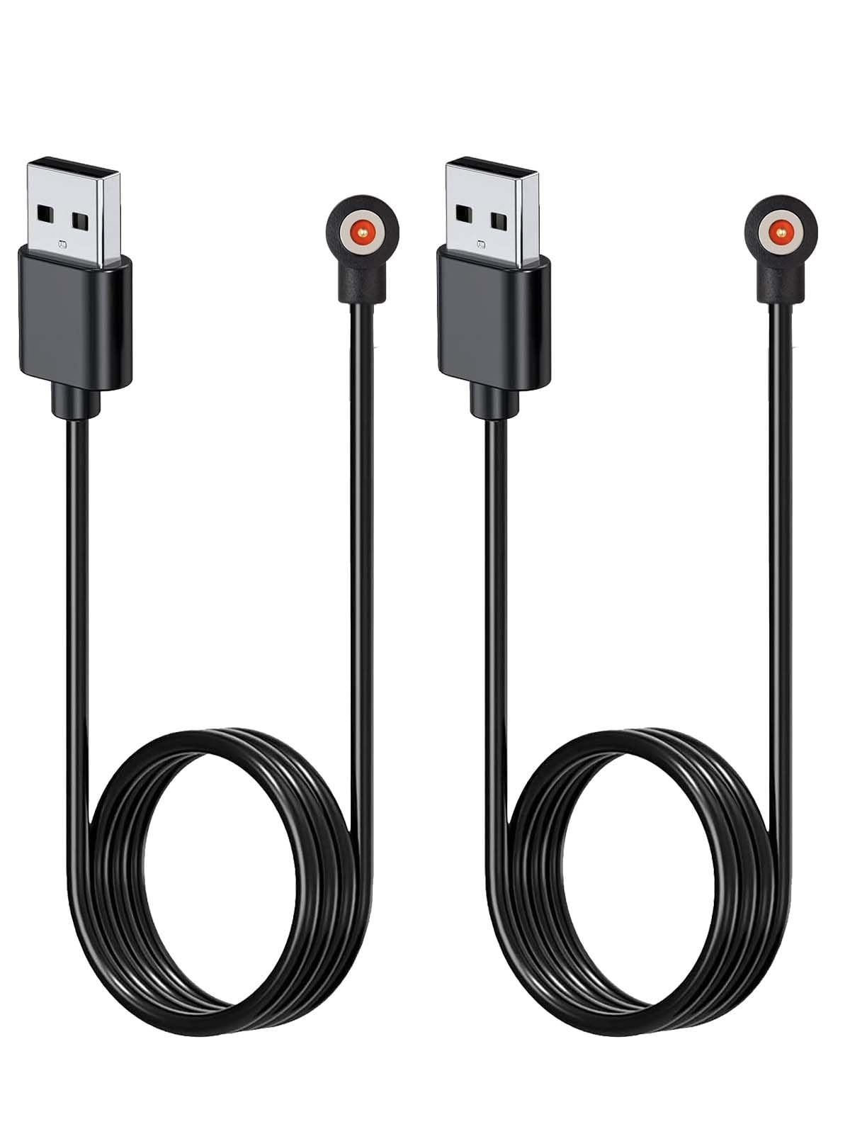 NOUKAJU [2pack] Charger for MagLoop Smart Ring, Magnetic USB Charging Cable 3.28ft/1m,Charger Cable for MagLoop SmartRing(Black)