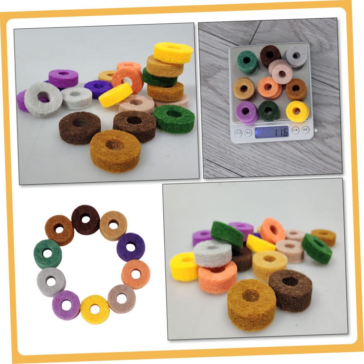TOYANDONA 60piezas Almohadillas De Fieltro Coloridas Para Platillos De Batería De Accesorios De Resistentes y Duraderos Diseño Único y Fácil Instalación