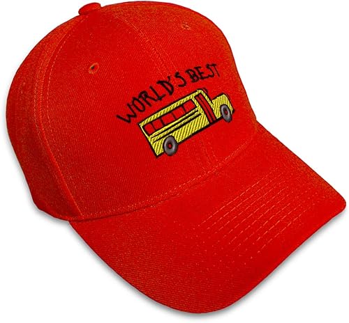 Gorra de béisbol Mundo Mejor Autobús Escolar Conductor Bordado Coches y Transporte