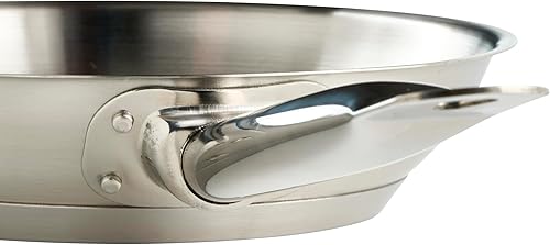 Miniatura 4 de Winco - Sartén de acero inoxidable de grado comercial, acabado natural, 8 pulgadas