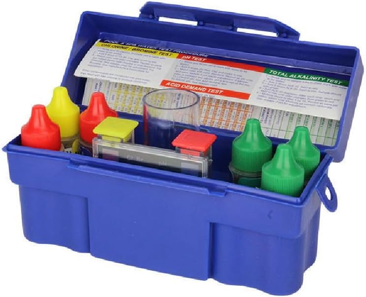Deluxe 5 Way Pool Spa Water Test Kit Tester Chlorine Bromine pH Alkalinity Acid