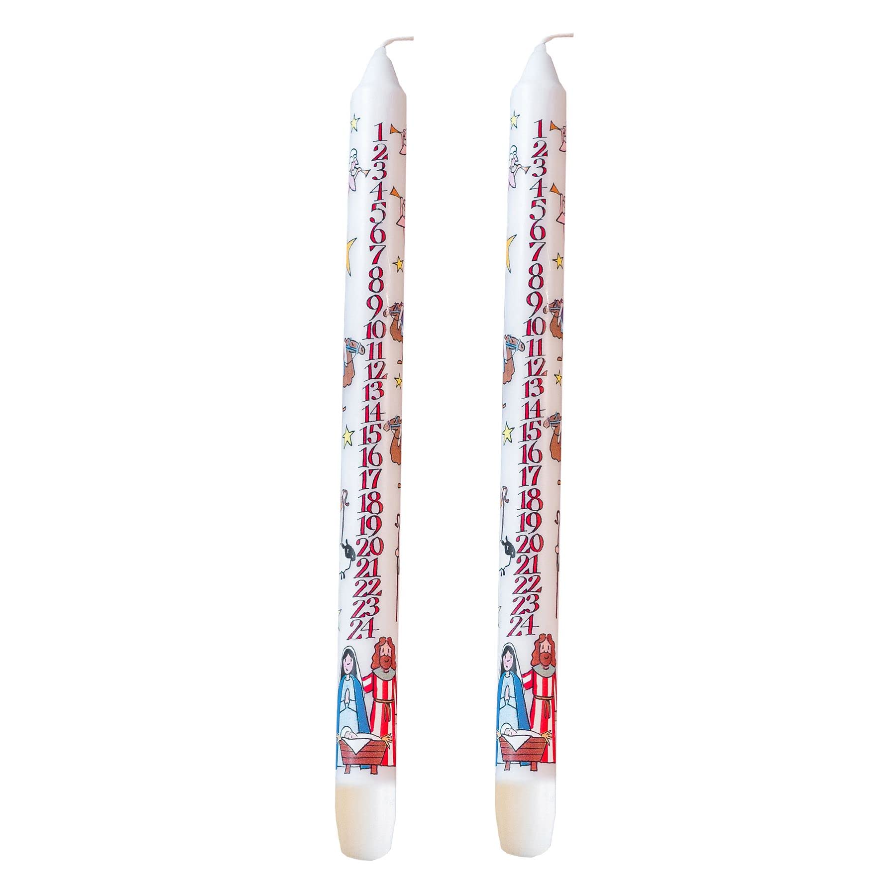 Pack Of 2 Countdown To Christmas Advent Candle | Christmas Candle - Nativity