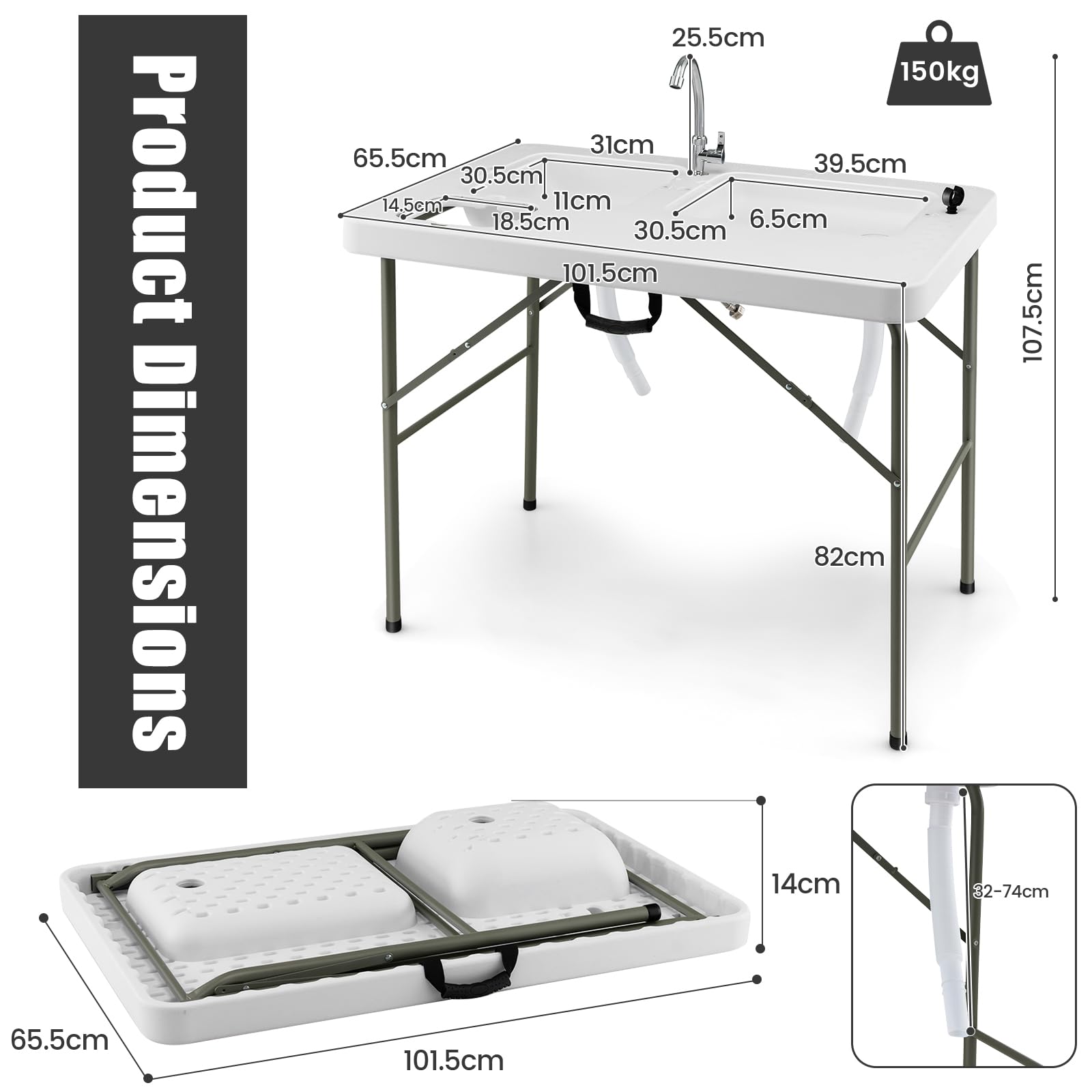 Campingtafel Inklapbaar 60x45x60 cm aanbieding bij Vomar Voordeelmarkt