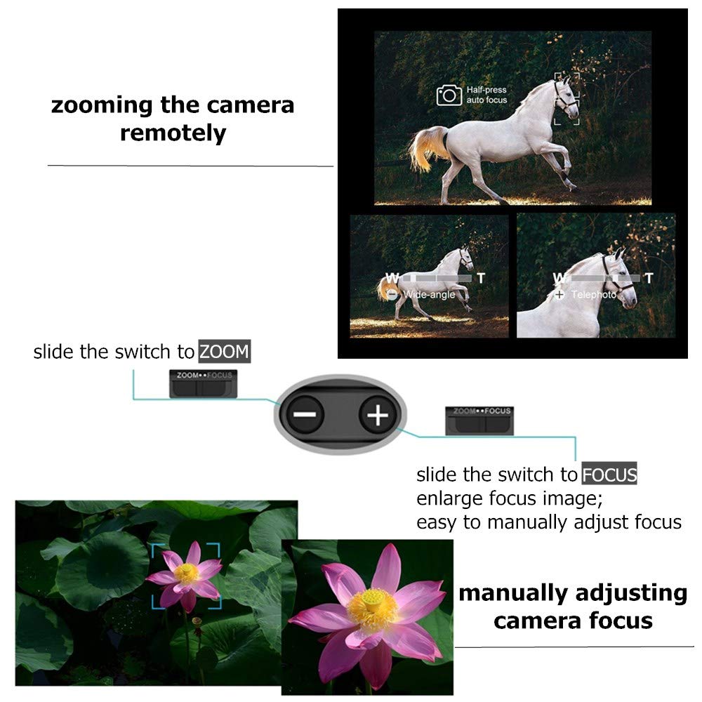 PHOLSY RMT-P1BT Bluetooth Caméra Télécommande sans Fil Compatible avec Sony Appareil Photo a1, a7C, a6100, a6400, a6600, a7M3, a7M4, a7RM4, a7SM3, a9, a9M2, RX0M2, RX100M7, ZV-1, ZV-E10