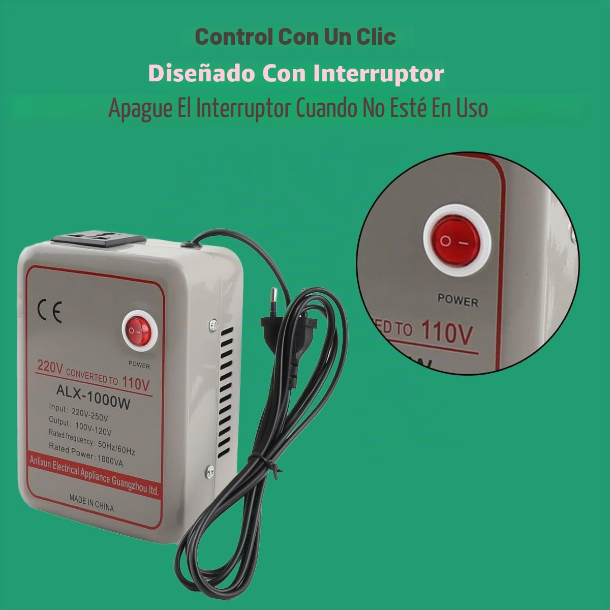 Convertidor De Voltaje 220 V A 110 V 1000 W Transformador De Alimentación 500 W