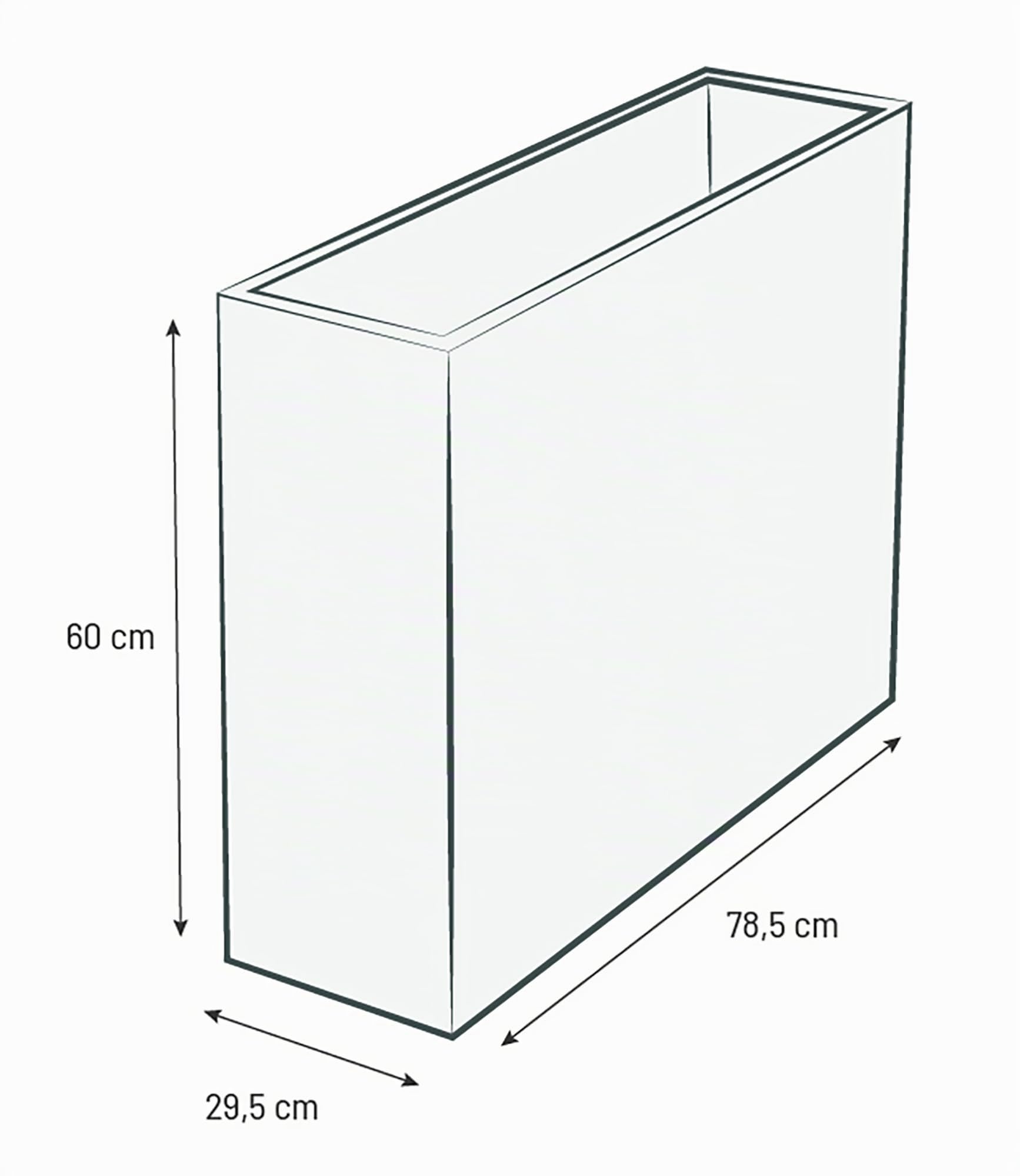 EDA - Loft L Volcania 46 L - Dekor Steinoptik - doppelwandig - Wasserspeicherbereich - 78 x 29 x 60 cm - Kalkbeige