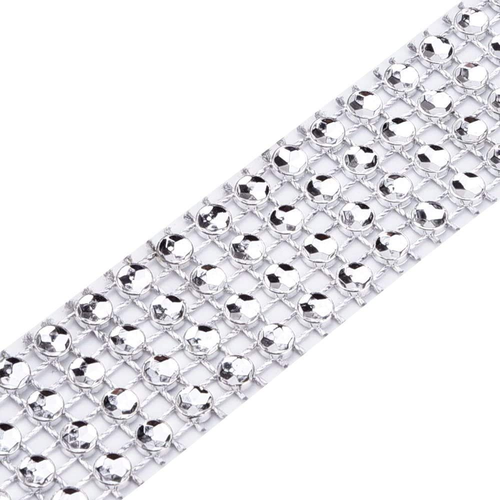 Nastro Plastica Strass Luccicanti Benvo Rotolo Di Nastro In Acrilico Con Strass Luccicanti, 4 File Da 9,1 Nastri Per Torte In Plastica